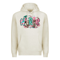 Oatmeal Heather floral nurse Premium Hoodie - RanaPortraitStore