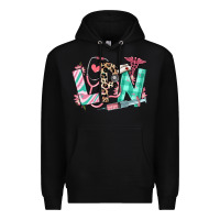 Black floral lpn licensed practical nurse Premium Hoodie - RanaPortraitStore