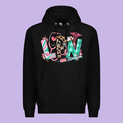 Floral Lpn Licensed Practical Nurse Premium Hoodie Designed By Ranaportraitstore