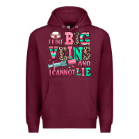 Burgundy i like big veins and i cannot lie Premium Hoodie - RanaPortraitStore