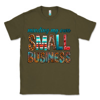 Army Green Minding My Own Small Business Classic Tee - BundleAndBundleShop