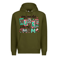 Army Green my favorite nurse calls me mom Premium Hoodie - RanaPortraitStore