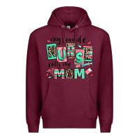 Burgundy my favorite nurse calls me mom Premium Hoodie - RanaPortraitStore