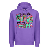 Purple my favorite nurse calls me mom Premium Hoodie - RanaPortraitStore
