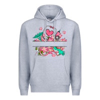Heather Grey nurse flowers custom name design Premium Hoodie - RanaPortraitStore