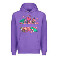 Purple nurse flowers custom name design Premium Hoodie - RanaPortraitStore