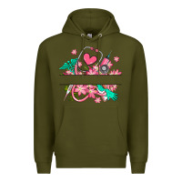 Army Green nurse flowers custom name design Premium Hoodie - RanaPortraitStore