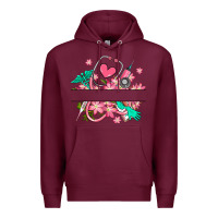 Burgundy nurse flowers custom name design Premium Hoodie - RanaPortraitStore