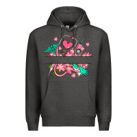 Charcoal Heather nurse flowers custom name design Premium Hoodie - RanaPortraitStore