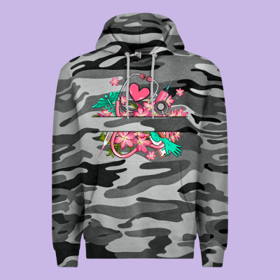 Nurse Flowers Custom Name Design Premium Hoodie Designed By Ranaportraitstore
