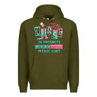 Army Green nurse in progress please wait Premium Hoodie - RanaPortraitStore