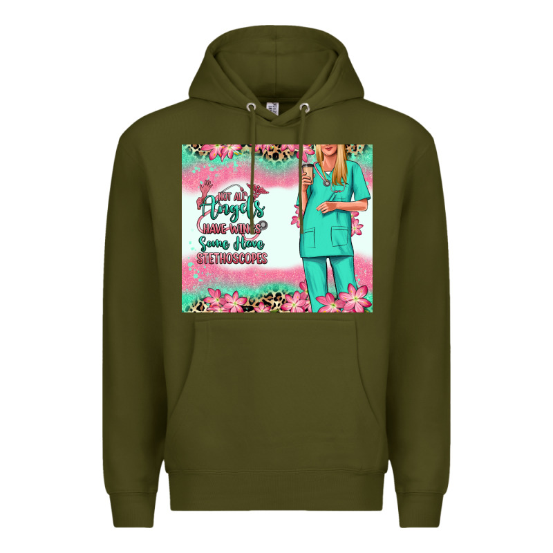 Not All Angels Have Wings Blonde Nurse Premium Hoodie by RanaPortraitStore | Teevron