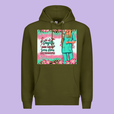 Not All Angels Have Wings Blonde Nurse Premium Hoodie Designed By Ranaportraitstore