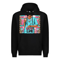Black nurse life afro woman Premium Hoodie - RanaPortraitStore