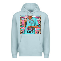 Blue Mist nurse life afro woman Premium Hoodie - RanaPortraitStore