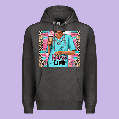 Nurse Life Afro Woman Premium Hoodie Designed By Ranaportraitstore