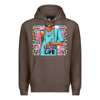Coffee nurse life afro woman Premium Hoodie - RanaPortraitStore