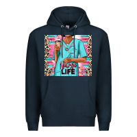 Navy nurse life afro woman Premium Hoodie - RanaPortraitStore