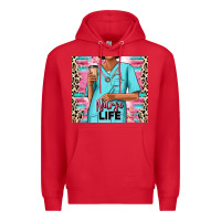 Red nurse life afro woman Premium Hoodie - RanaPortraitStore