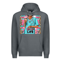 Rock nurse life afro woman Premium Hoodie - RanaPortraitStore