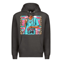 Smoke nurse life afro woman Premium Hoodie - RanaPortraitStore