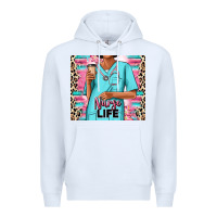 White nurse life afro woman Premium Hoodie - RanaPortraitStore