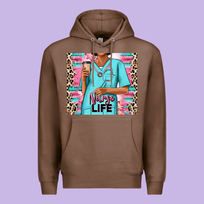 Nurse Life Afro Woman Premium Hoodie Designed By Ranaportraitstore