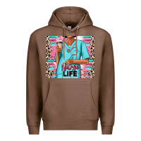 Chestnut nurse life afro woman Premium Hoodie - RanaPortraitStore