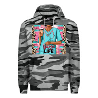 Slate Camo nurse life afro woman Premium Hoodie - RanaPortraitStore