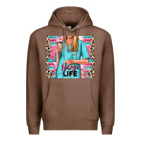 Nurse Life Blonde Woman Premium Hoodie | Teevron