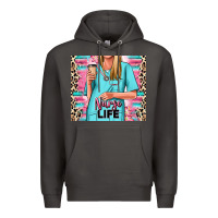 Smoke nurse life blonde woman Premium Hoodie - RanaPortraitStore