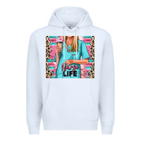 White nurse life blonde woman Premium Hoodie - RanaPortraitStore
