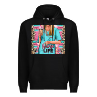 Black nurse life blonde woman Premium Hoodie - RanaPortraitStore
