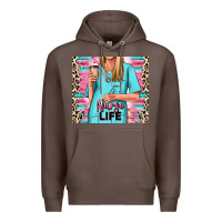 Coffee nurse life blonde woman Premium Hoodie - RanaPortraitStore