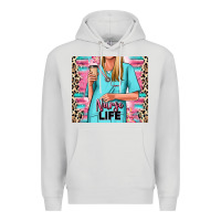 Dove Grey nurse life blonde woman Premium Hoodie - RanaPortraitStore