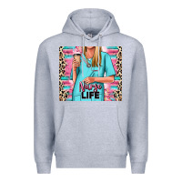 Heather Grey nurse life blonde woman Premium Hoodie - RanaPortraitStore