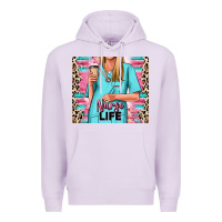 Lilac nurse life blonde woman Premium Hoodie - RanaPortraitStore