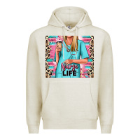 Oatmeal Heather nurse life blonde woman Premium Hoodie - RanaPortraitStore