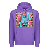 Purple nurse life blonde woman Premium Hoodie - RanaPortraitStore