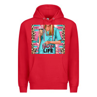 Red nurse life blonde woman Premium Hoodie - RanaPortraitStore