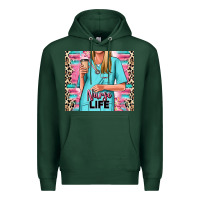 Sports Green nurse life blonde woman Premium Hoodie - RanaPortraitStore