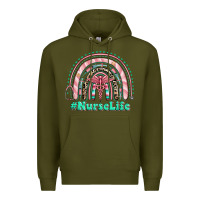 Army Green nurse life rainbow Premium Hoodie - RanaPortraitStore