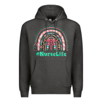 Charcoal Heather nurse life rainbow Premium Hoodie - RanaPortraitStore