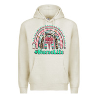 Oatmeal Heather nurse life rainbow Premium Hoodie - RanaPortraitStore