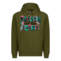 Army Green nurses call the shots Premium Hoodie - RanaPortraitStore
