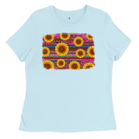 Baby Blue cinco de mayo sunflower background Ladies Tee - Artiststas