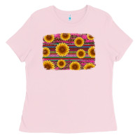 Bubblegum Pink cinco de mayo sunflower background Ladies Tee - Artiststas