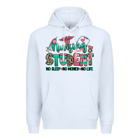White nursing student no sleep no money no life Premium Hoodie - RanaPortraitStore