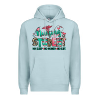 Blue Mist nursing student no sleep no money no life Premium Hoodie - RanaPortraitStore