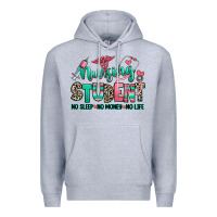 Heather Grey nursing student no sleep no money no life Premium Hoodie - RanaPortraitStore